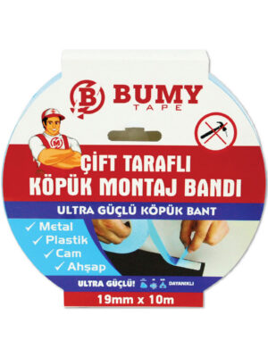 Çift Taraflı Köpük Montaj Bandı 19mm x 10m
