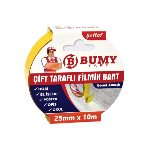 Çift Taraflı Filmik Bant Çift Taraflı Filmik Bant 25mm x 10m